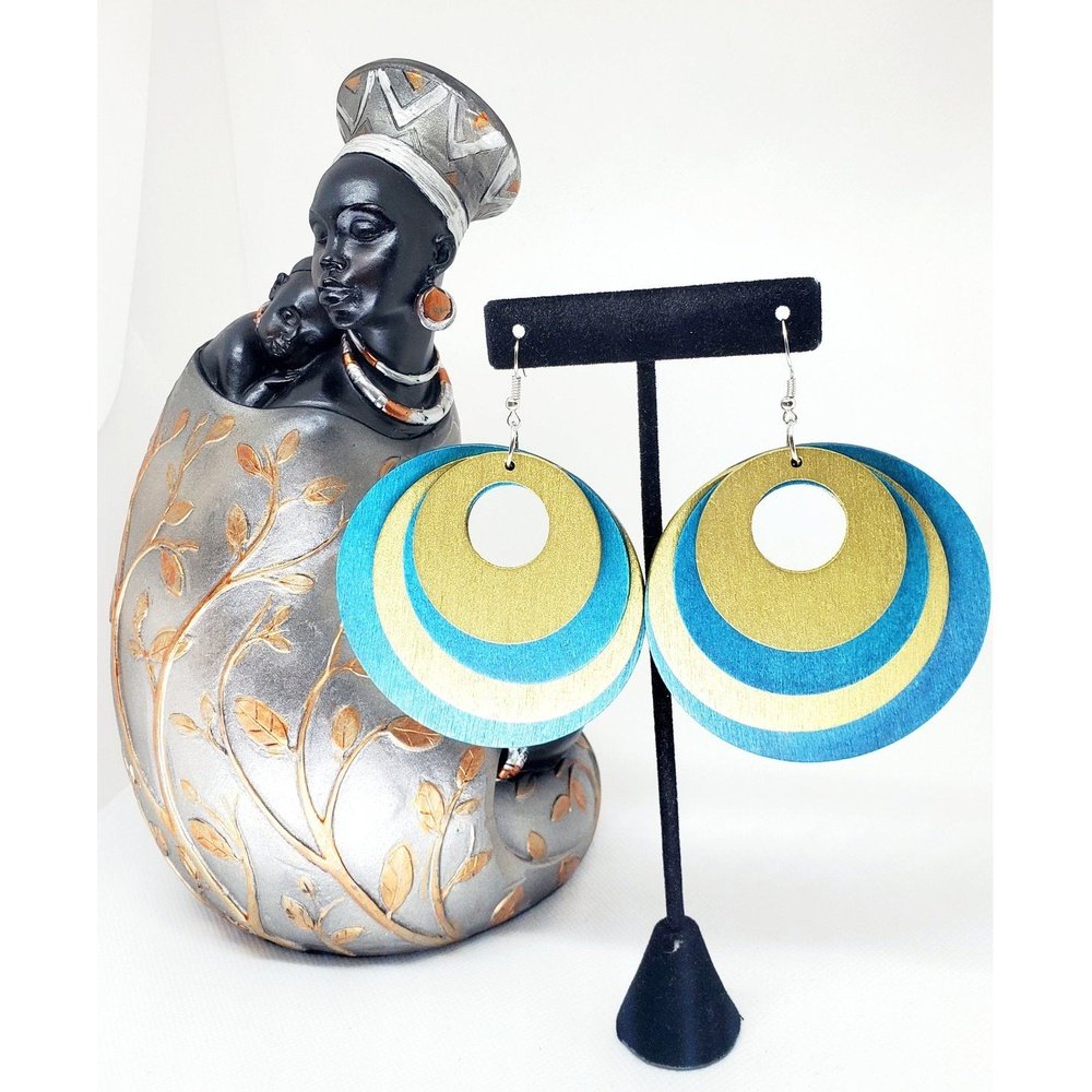 Abayomi (blue and gold) Earrings