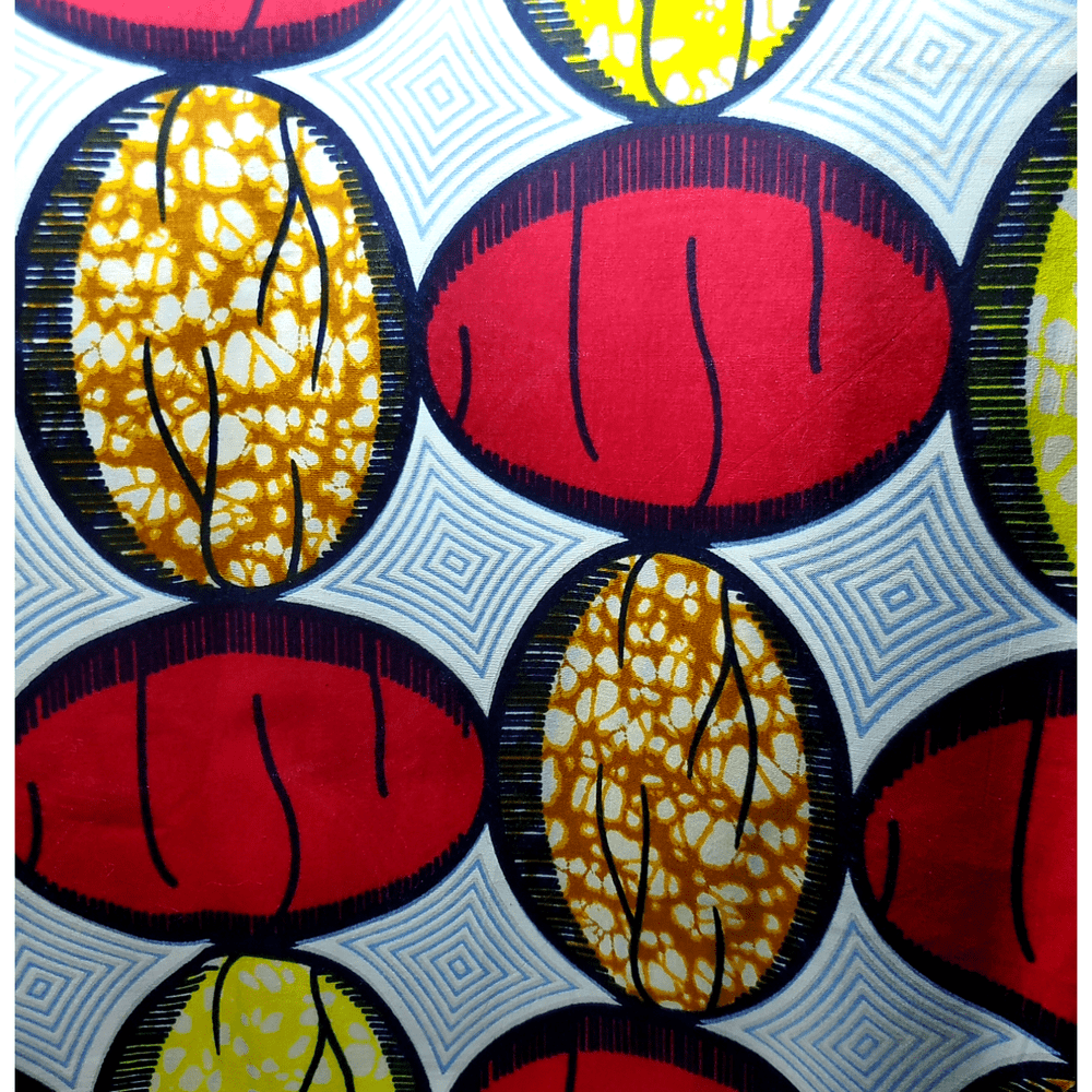 Jirani Red Yellow White Fabric