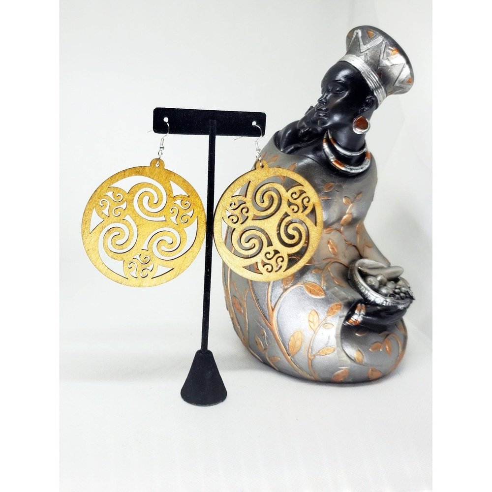Masamba Swirl (Light Brown) Earrings