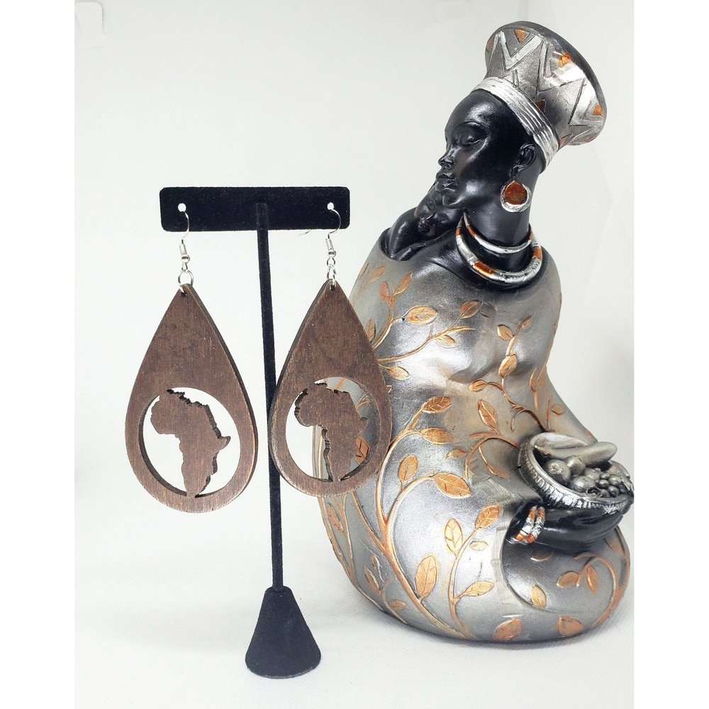 Africa Drop  (Dark Brown) Earrings
