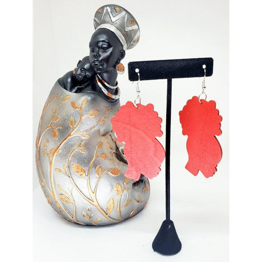 Afro Puff (Red) Earrings