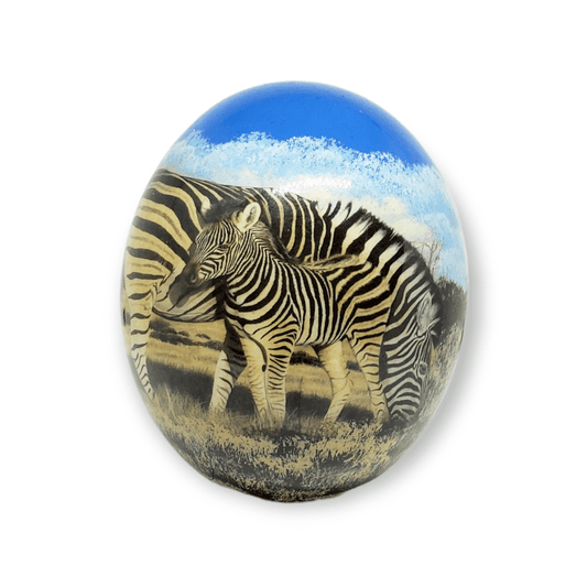 Zebra Ostrich Egg decor